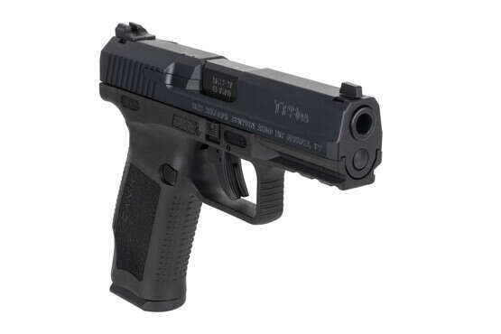 Canik TP9DA full size 9mm pistol features a black nitride finish